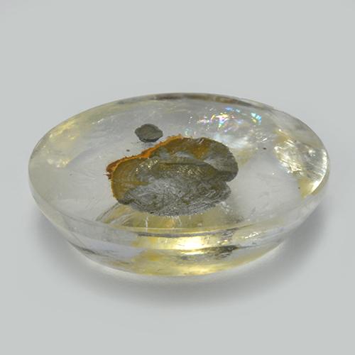 Quartz avec marcassite Multicolore naturelle Coupe ovale, 11.85 ct, Transparent