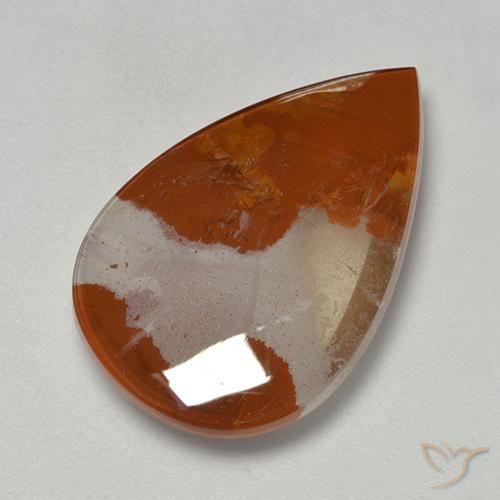 14.40ct Naturel Multicolore Quartz avec marcassite, En forme de poire, Transparent