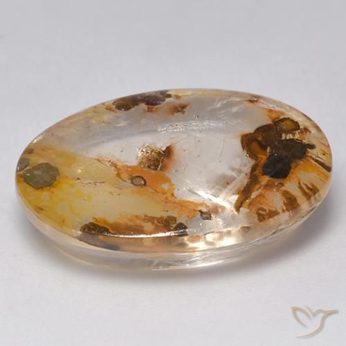 Quartz avec marcassite Multicolore naturelle ovale, 21.00 ct, Transparent