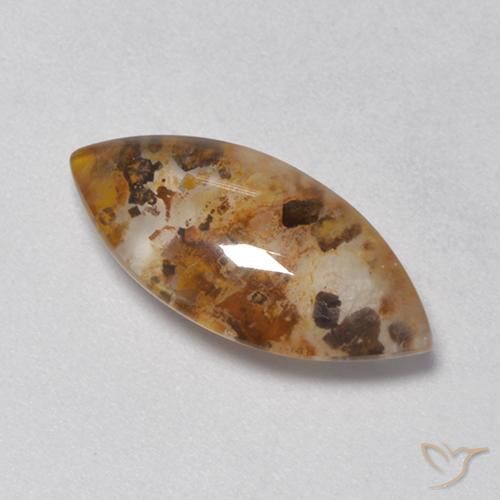 4.54ct Naturel Multicolore Quartz avec marcassite, Marquise, Transparent