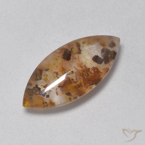 Quartz avec marcassite Multicolore naturelle Marquise, 4.54 ct, Transparent
