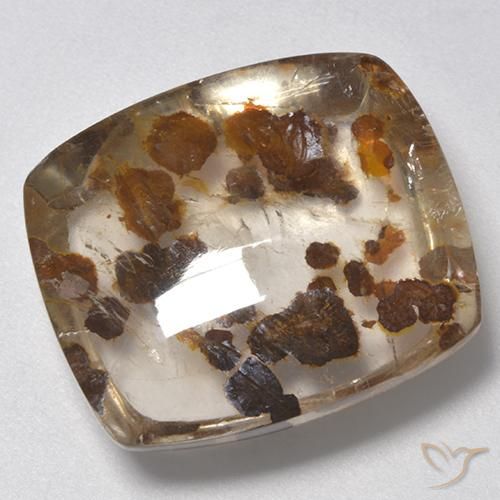 28.55ct Naturel Multicolore Quartz avec marcassite, Coussin, Transparent