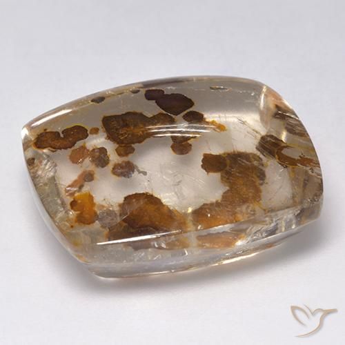 Quartz avec marcassite Multicolore naturelle Coussin, 28.55 ct, Transparent