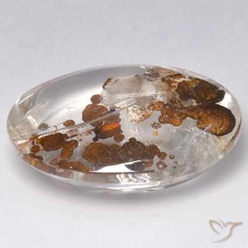 Quartz avec marcassite Multicolore naturelle ovale, 25.77 ct, Transparent