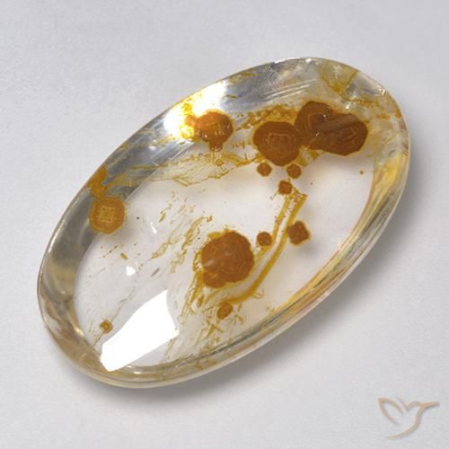 27.58ct Naturel Multicolore Quartz avec marcassite, ovale, Transparent