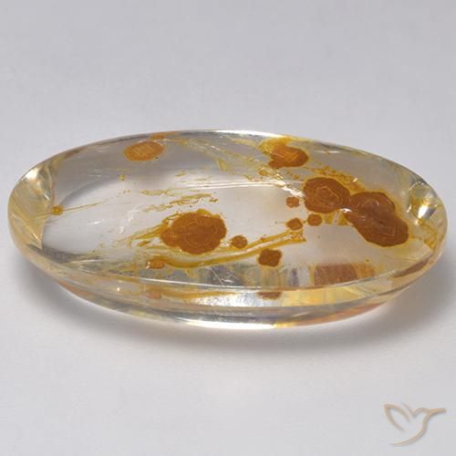 Quartz avec marcassite Multicolore naturelle ovale, 27.58 ct, Transparent