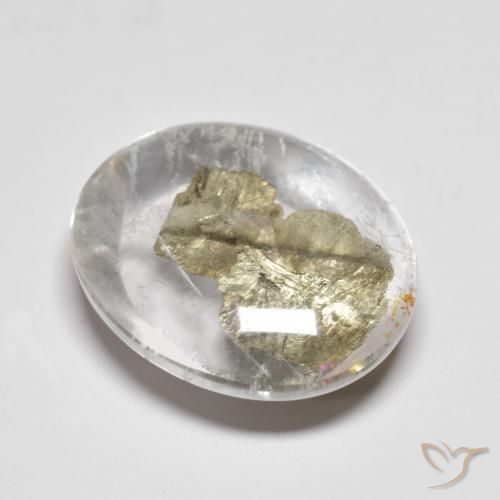 10.68ct Naturel Multicolore Quartz avec marcassite, ovale, Transparent