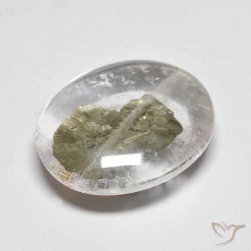 Quartz avec marcassite Multicolore naturelle ovale, 10.68 ct, Transparent