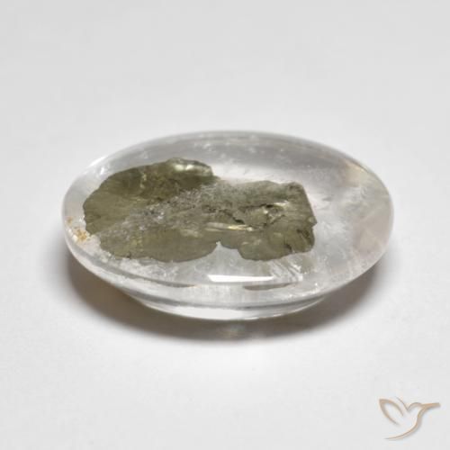 Quartz avec marcassite Multicolore naturelle ovale, 10.68 ct, Transparent
