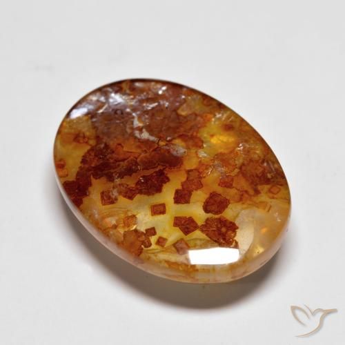 Quartz avec marcassite Multicolore naturelle ovale, 11.98 ct, Transparent