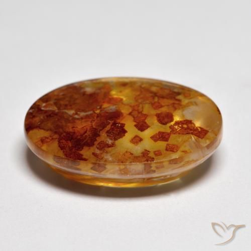Quartz avec marcassite Multicolore naturelle ovale, 11.98 ct, Transparent