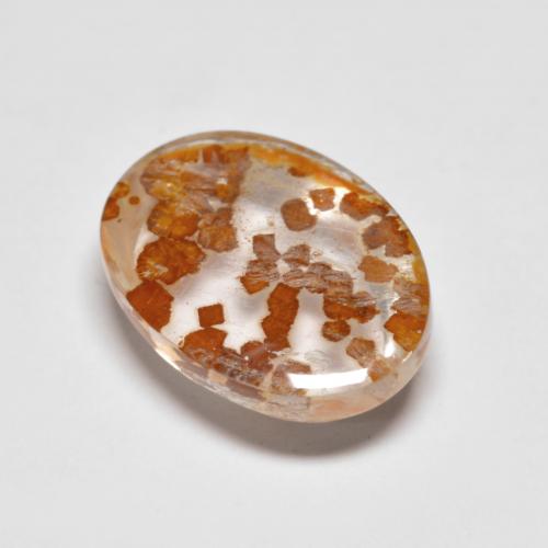 Quartz avec marcassite Multicolore naturelle Coupe ovale, 3.68 ct, Transparent