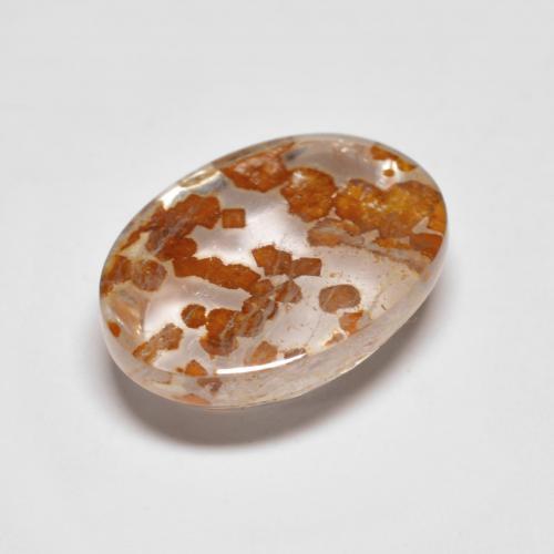 Quartz avec marcassite Multicolore naturelle Coupe ovale, 3.68 ct, Transparent