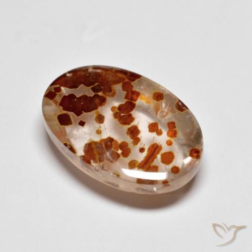 Quartz avec marcassite Multicolore naturelle ovale, 6.22 ct, Transparent