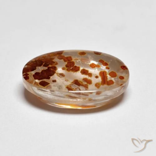 Quartz avec marcassite Multicolore naturelle ovale, 6.22 ct, Transparent