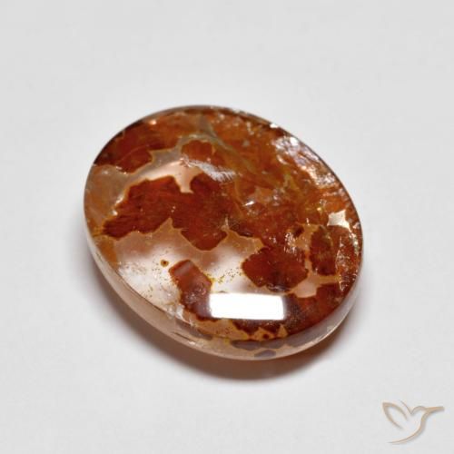 Quartz avec marcassite Multicolore naturelle ovale, 5.24 ct, Transparent