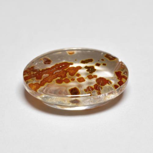 Quartz avec marcassite Multicolore naturelle Coupe ovale, 5.58 ct, Transparent