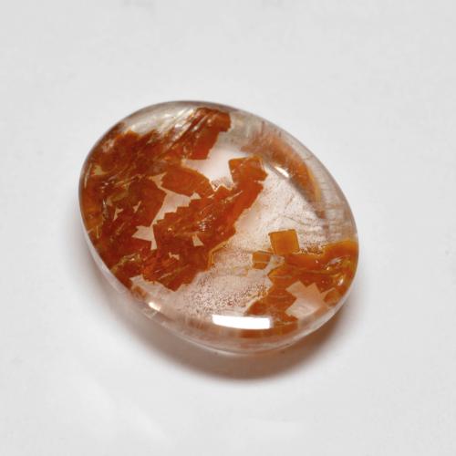 Quartz avec marcassite multicolore naturelle coupe ovale, 3,62 ct, transparent