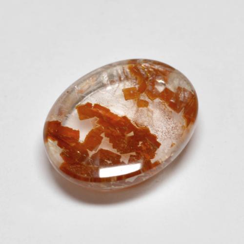 Quartz avec marcassite multicolore naturelle coupe ovale, 3,62 ct, transparent