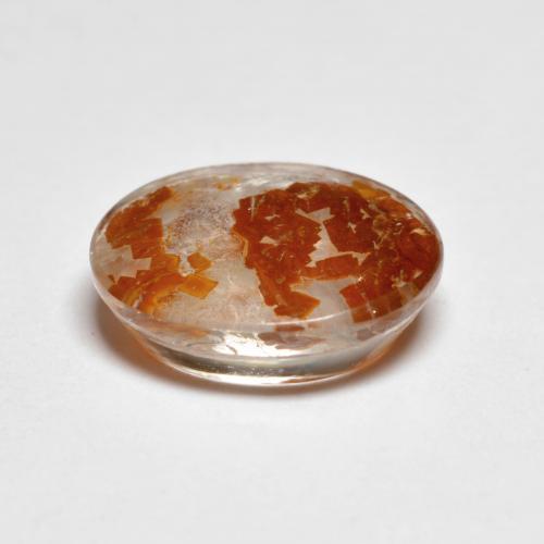 Quartz avec marcassite multicolore naturelle coupe ovale, 3,62 ct, transparent