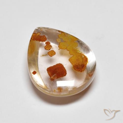 9.42ct Naturel Multicolore Quartz avec marcassite, En forme de poire, Transparent