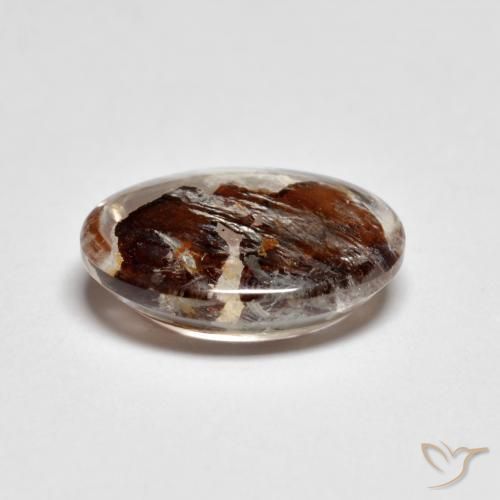 Quartz avec marcassite Multicolore naturelle Coupe ovale, 3.36 ct, Transparent