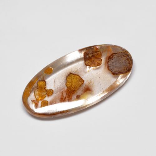 Quartz avec marcassite multicolore naturelle coupe ovale, 4,76 ct, transparent