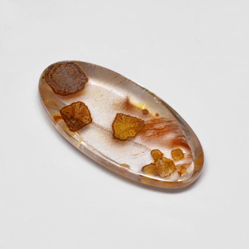 Quartz avec marcassite multicolore naturelle coupe ovale, 4,76 ct, transparent