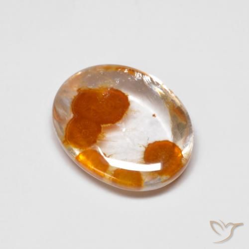 Quartz avec marcassite Multicolore naturelle ovale, 2.39 ct, Transparent