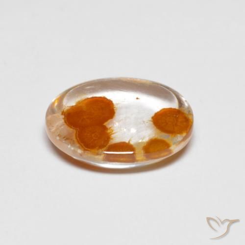 Quartz avec marcassite Multicolore naturelle ovale, 2.39 ct, Transparent