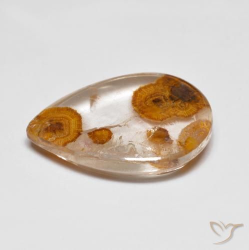 Quartz avec marcassite Multicolore naturelle En forme de poire, 8.30 ct, Transparent