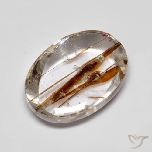 Quartz avec marcassite Multicolore naturelle ovale, 10.33 ct, Transparent