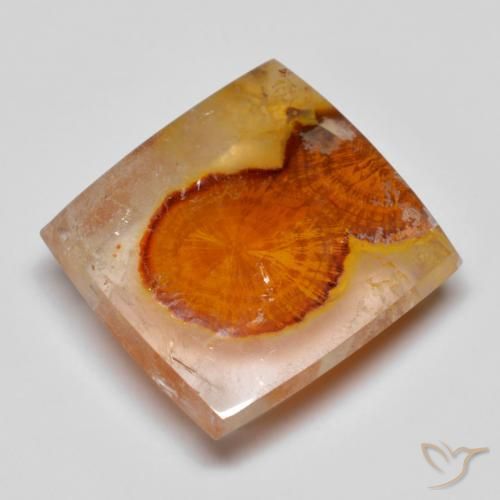 Quartz avec marcassite Multicolore naturelle Carré, 11.15 ct, Transparent