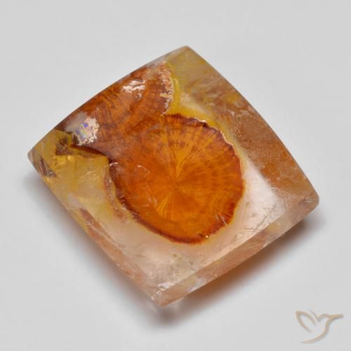 Quartz avec marcassite Multicolore naturelle Carré, 11.15 ct, Transparent