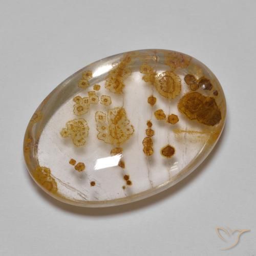 Quartz avec marcassite Multicolore naturelle ovale, 23.29 ct, Transparent
