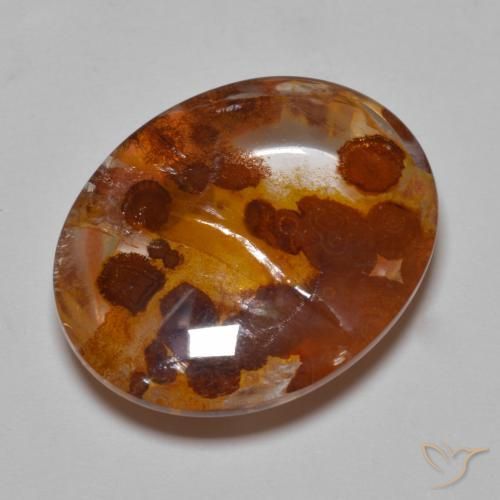 Quartz avec marcassite Multicolore naturelle ovale, 19.21 ct, Transparent