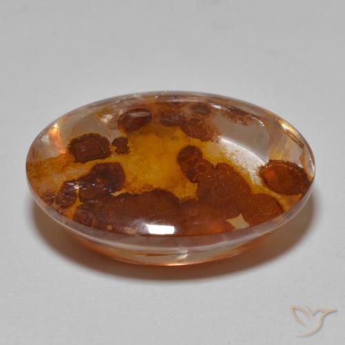 Quartz avec marcassite Multicolore naturelle ovale, 19.21 ct, Transparent