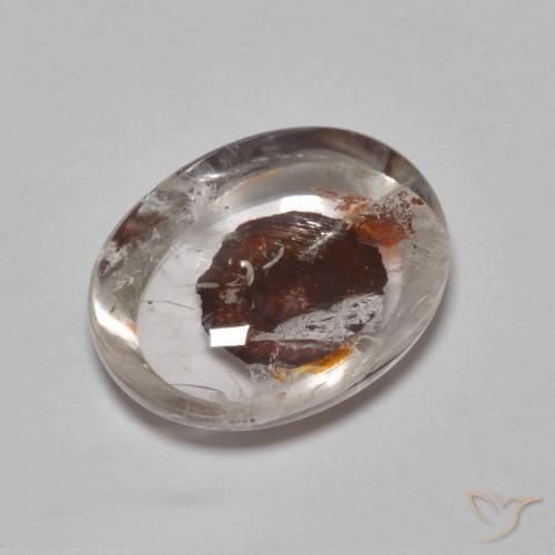 Quartz avec marcassite Multicolore naturelle ovale, 6.33 ct, Transparent