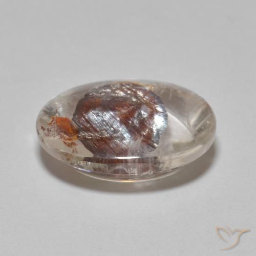 Quartz avec marcassite Multicolore naturelle ovale, 6.33 ct, Transparent
