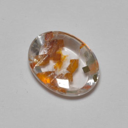 Quartz avec marcassite Multicolore naturelle Coupe ovale, 2.57 ct, Transparent
