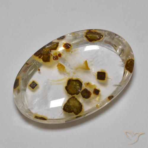 Quartz avec marcassite Multicolore naturelle ovale, 29.44 ct, Transparent