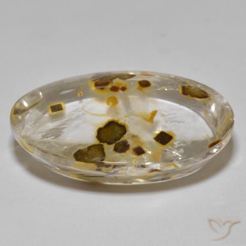 Quartz avec marcassite Multicolore naturelle ovale, 29.44 ct, Transparent