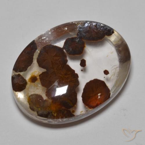 32.37ct Naturel Multicolore Quartz avec marcassite, ovale, Transparent