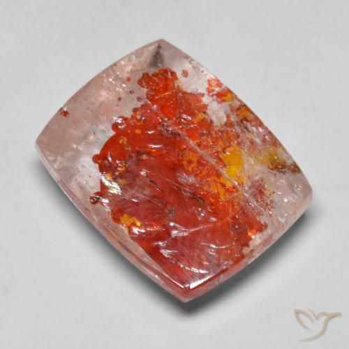 13.12ct Naturel Multicolore Quartz avec marcassite, Coussin, Translucide