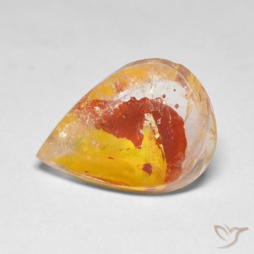5.50ct Naturel Multicolore Quartz avec marcassite, En forme de poire, Transparent