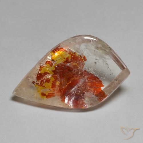 15.45ct Naturel Multicolore Quartz avec marcassite, Fantaisie, Transparent