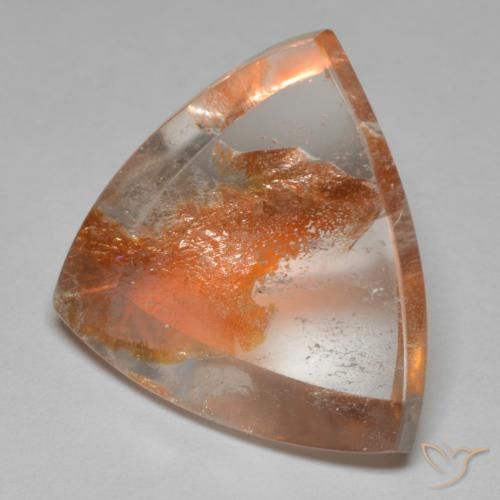 Quartz avec marcassite Multicolore naturelle Trillion, 17.86 ct, Transparent