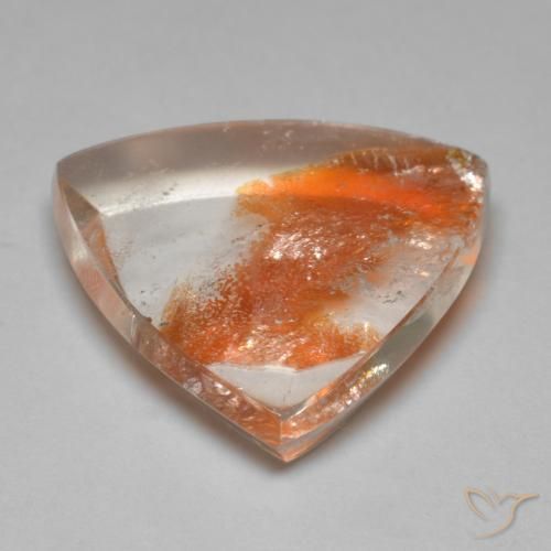 Quartz avec marcassite Multicolore naturelle Trillion, 17.86 ct, Transparent