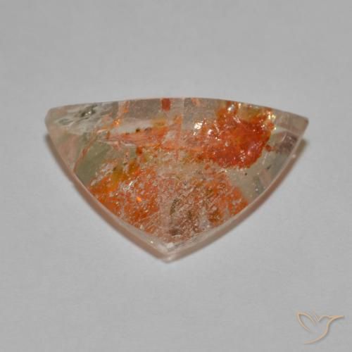 Quartz avec marcassite Multicolore naturelle Trillion, 7.67 ct, Transparent