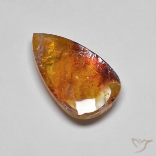 19.90ct Naturel Multicolore Quartz avec marcassite, En forme de poire, Transparent
